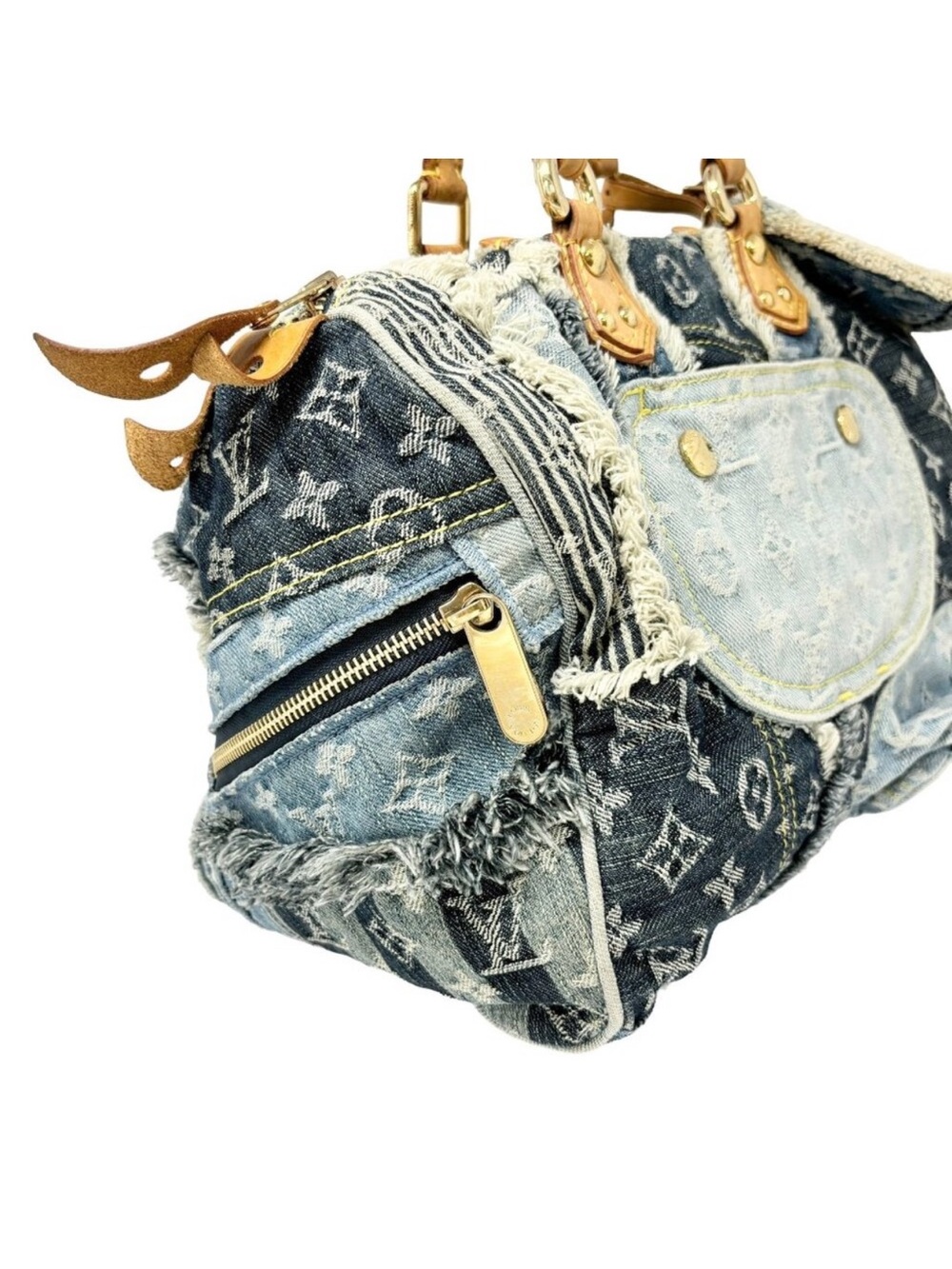 Louis Vuitton Monogram Denim Speedy 30 Blue Shoulder Bag - Picture 4 of 8